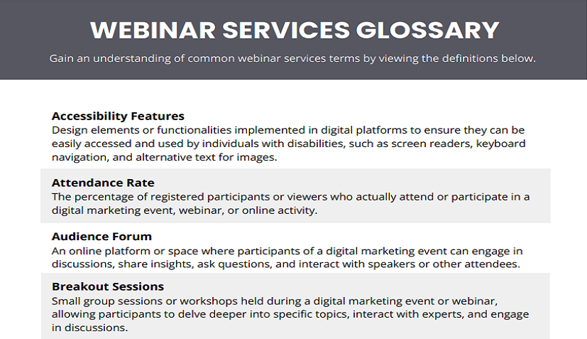 Webinar Services Glossary Feature Image